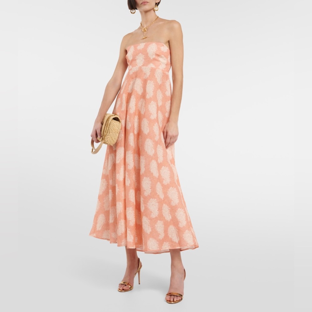 ZIMMERMANN
Devi Bandeau Coral Paisley Midi Dress - Picture 4 of 16